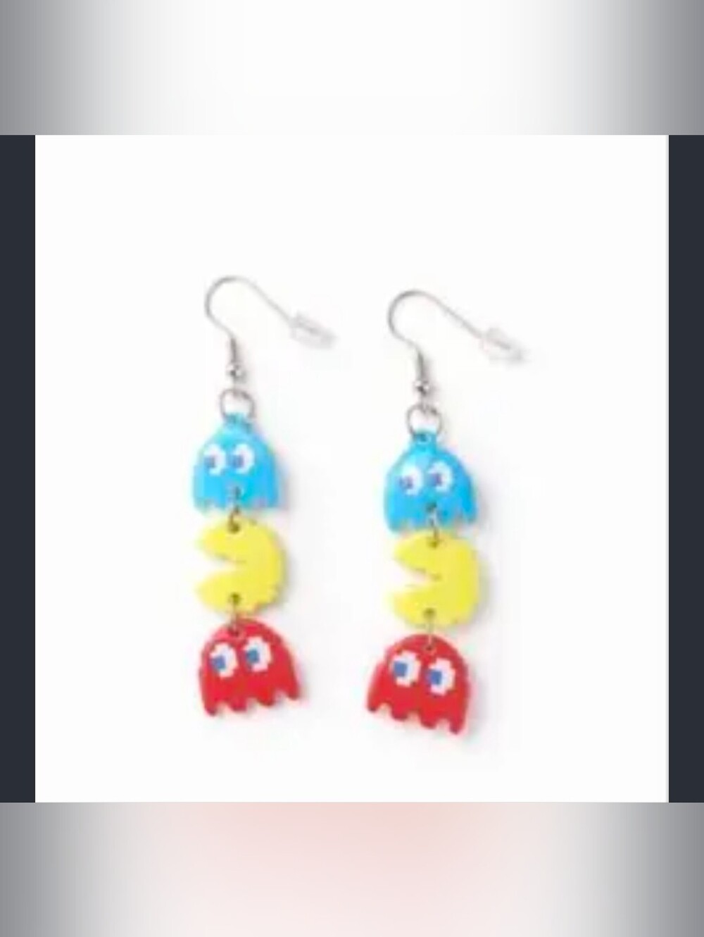 $8 Each Or Bundle 5/$20 Pac-Man Inspired Kids Dangle Acrylic Earrings